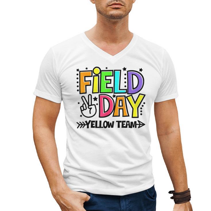 Field Day Yellow Team For Teacher Kids Field Day Games Men's V-Neck T-Shirt