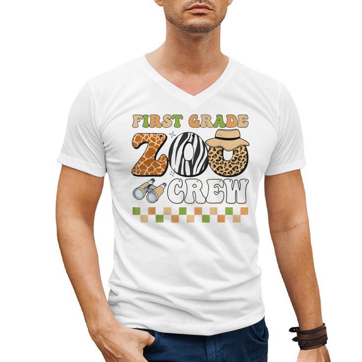 Field Zoo Trip Teacher First Grade Crew Back To School Men's V-Neck T-Shirt
