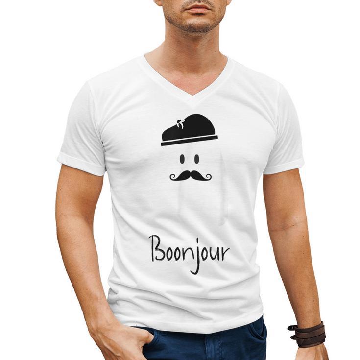 French Teacher Halloween Bonjour Ghost Men's V-Neck T-Shirt