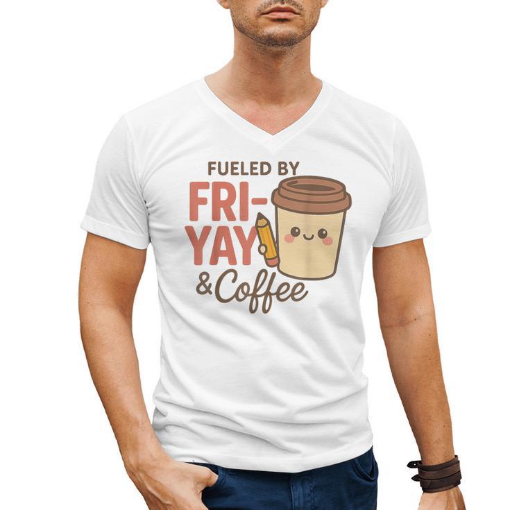 Friyay Teacher Coffee Friday School Cute Fri Yay Men's V-Neck T-Shirt
