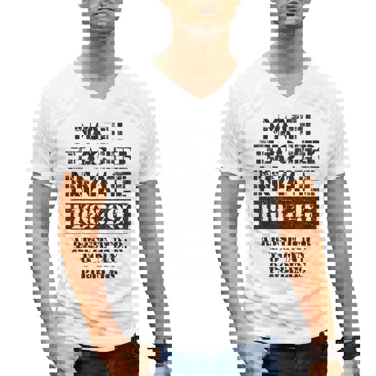 Halloween Math Teacher Prisoner Costume Men&#x27;s V-Neck T-Shirt