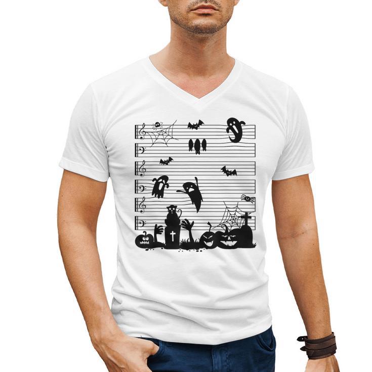 Halloween Music Note Clefs Spooky Ghost For Music Teacher Men's V-Neck T-Shirt, trending gift Halloween Music Note Clefs Spooky Ghost For Music Teacher Men's V-Neck T-Shirt, trending gift