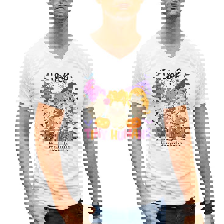 Halloween Teacher Smell a Tiny Human Ghost Spooky Season Men&#x27;s V-Neck T-Shirt