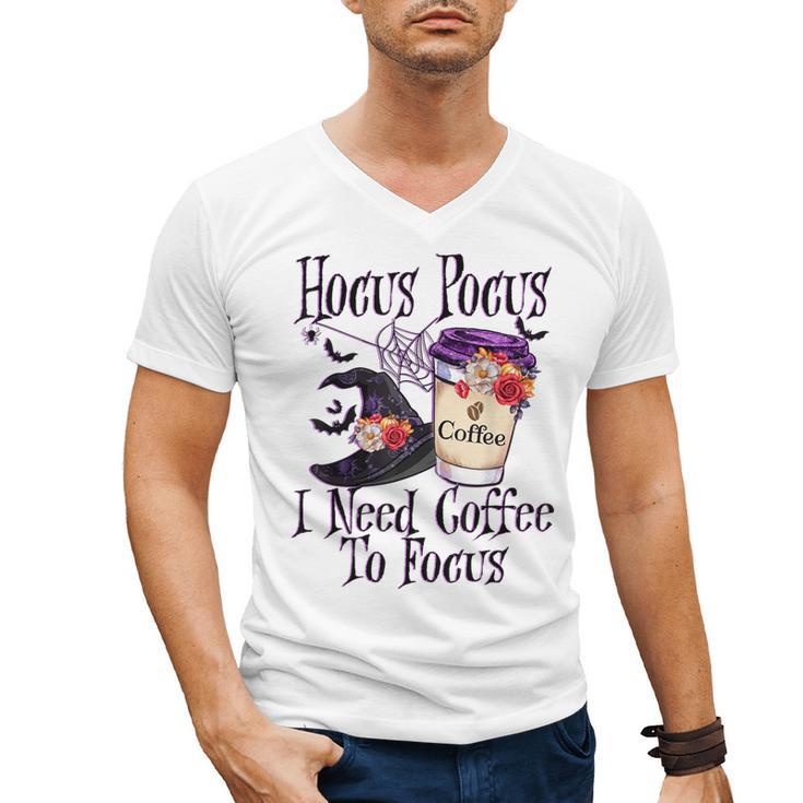 Hocus Pocus I Need Coffee To Focus Halloween Teacher Men's V-Neck T-Shirt