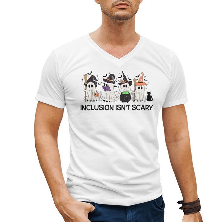 Inclusion Isn't Scary Boo Ghost Halloween Sped Teacher Men's V-Neck T-Shirt