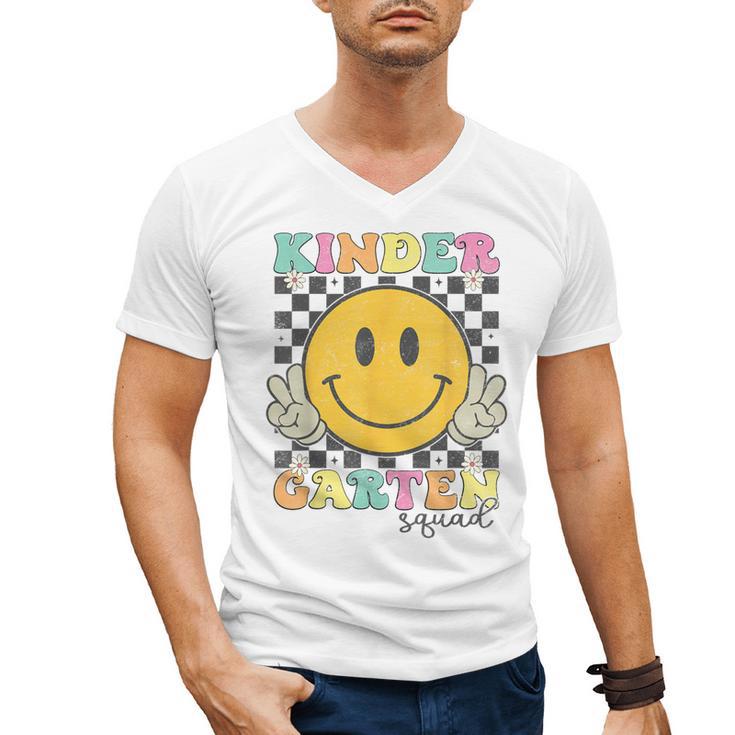 Kindergarten Squad Smile Face Teachers Kids Back To School Men's V-Neck T-Shirt