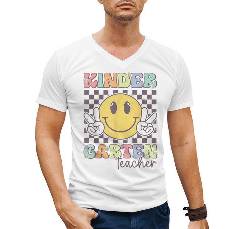 Kindergarten Teacher Team Hippie Smile Face Back To School Men's V-Neck T-Shirt