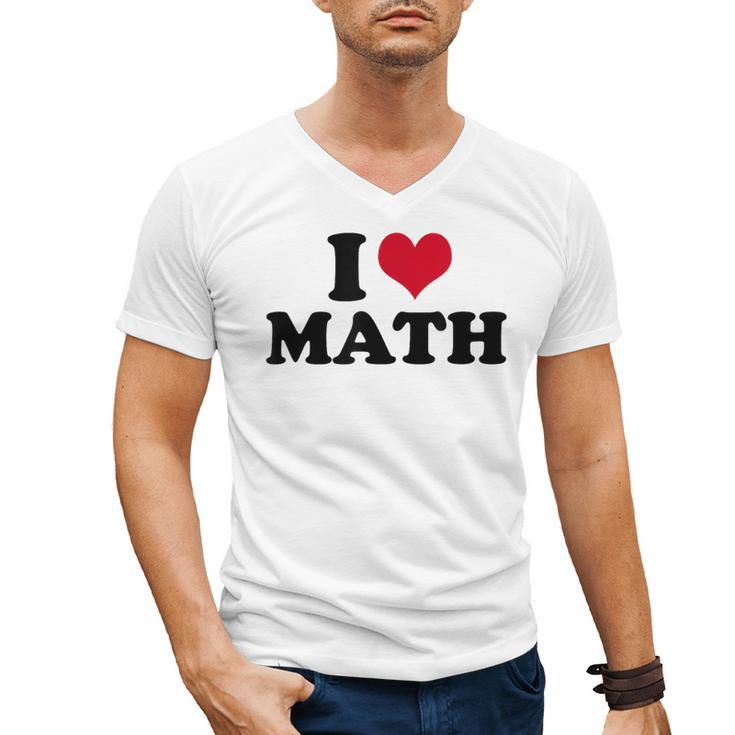 I Love Math Teacher Men's V-Neck T-Shirt