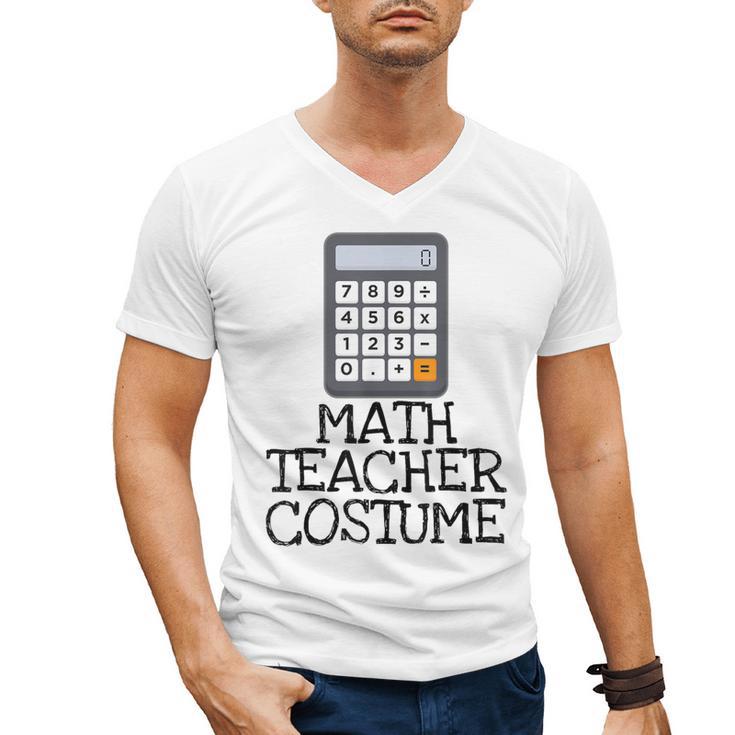 Math Teacher Costume Tshirt Halloween High School Calculator Men's V-Neck T-Shirt