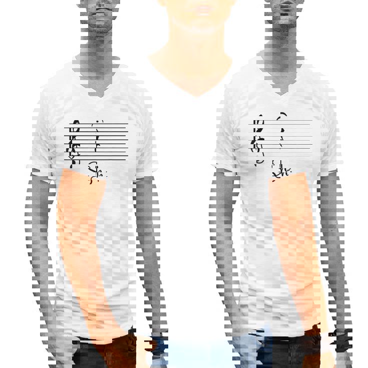 Music Notes Shirt Shh Quarter Fermata Teacher Men&#x27;s V-Neck T-Shirt