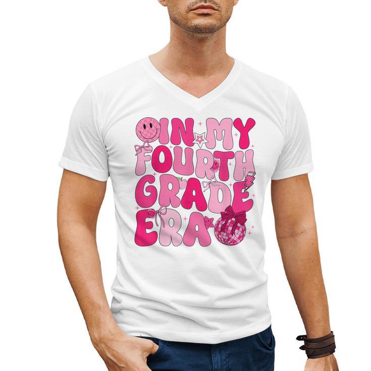 Pink Fourth Grade Era 4th Back To School Grade Teacher Men's V-Neck T-Shirt