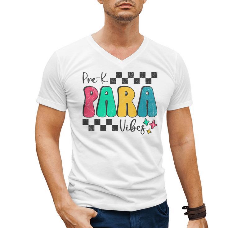Pre-K Paraprofessional Teacher Back To School Vibes Men's V-Neck T-Shirt