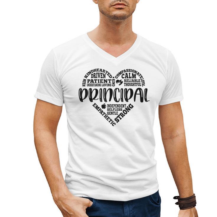 Principal Heart Life School Principal Teacher Appreciation Men's V-Neck T-Shirt