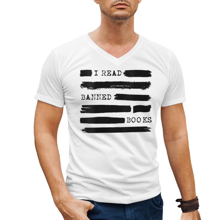 I Read Banned Books Banned Books Week Librarian Teacher Men's V-Neck T-Shirt