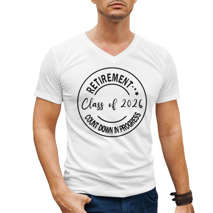 Retirement Class Of 2026 Count Down Progress Retired Teacher Men's V-Neck T-Shirt