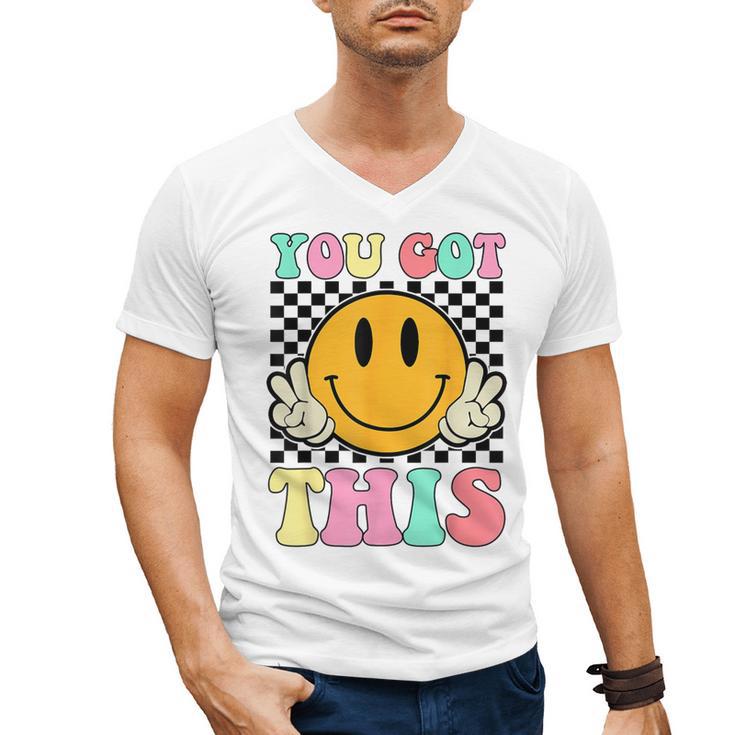 You Got This Retro Smile Motivational Testing Day Teacher Men's V-Neck T-Shirt