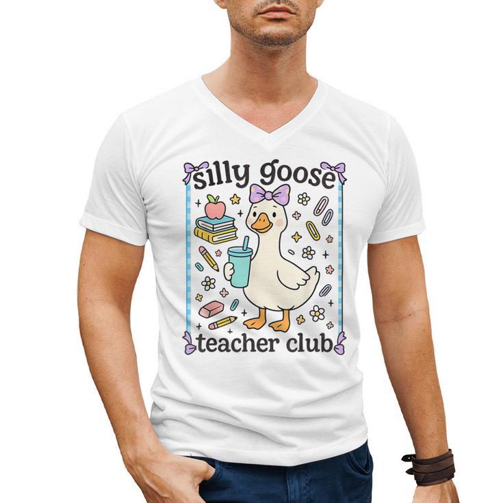 Silly Goose Teacher Club Silly Goose For Teacher Men's V-Neck T-Shirt