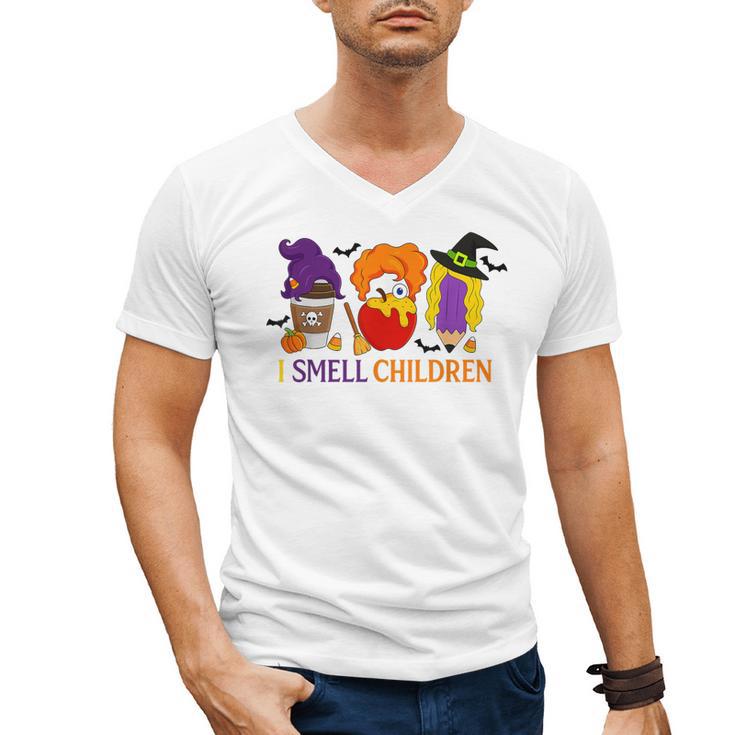 I Smell Children Witch Teacher Halloween Trick Or Teach Men's V-Neck T-Shirt