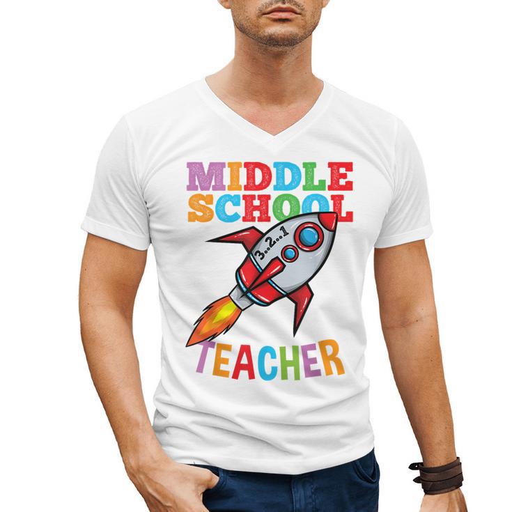Space Middle School Teacher Back To School Men Women Kids Men's V-Neck T-Shirt