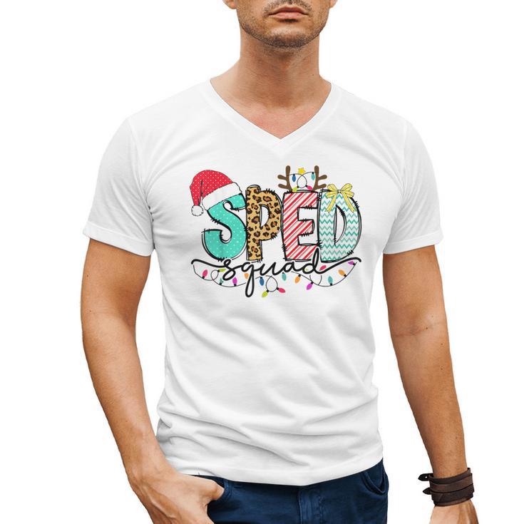 SPED Squad Special Education Teacher Autism Christmas Women Men's V-Neck T-Shirt