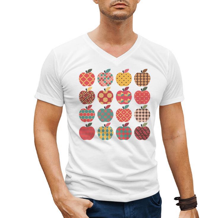 Teacher Apple Back To School Art For School Supplies Men's V-Neck T-Shirt