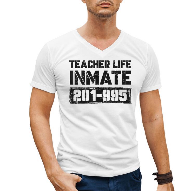 Teacher Life Jail Inmate Prisoner Halloween Costume Men's V-Neck T-Shirt