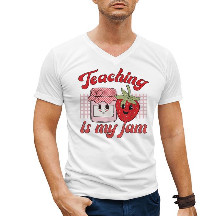Teaching Is My Jam Cute Strawberry For Women Teachers Men's V-Neck T-Shirt, trending gift Teaching Is My Jam Cute Strawberry For Women Teachers Men's V-Neck T-Shirt, trending gift