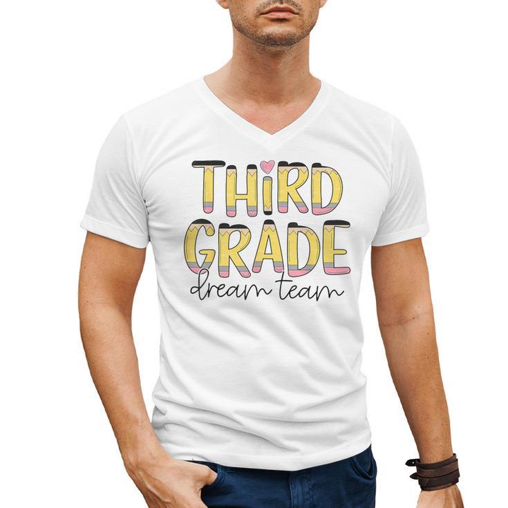 Third Grade Dream Team 3rd Grade Teacher Back To School Kids Men's V-Neck T-Shirt