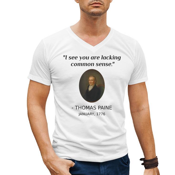 Thomas Paine Common Sense USA History Teacher Student Men's V-Neck T-Shirt