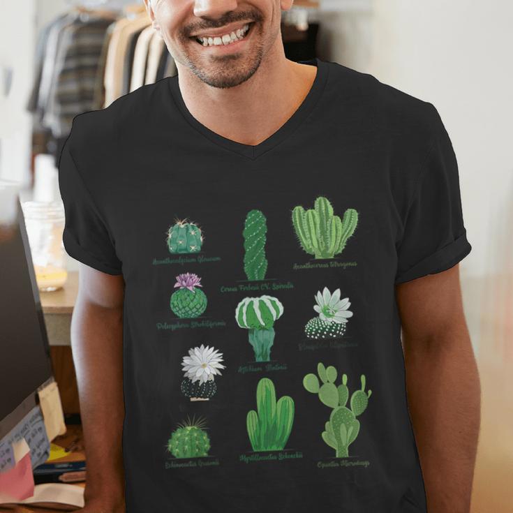 10 Types Of Cactus Succulent Teacher Chart Cactus Lover Tee Men's V-Neck T-Shirt, funny gift