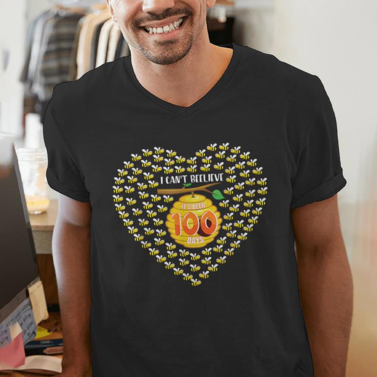 100 Days Of School Bee Hive Tree Hearts Teachers Student Kid Men's V-Neck T-Shirt, funny gift 100 Days Of School Bee Hive Tree Hearts Teachers Student Kid Men's V-Neck T-Shirt, funny gift