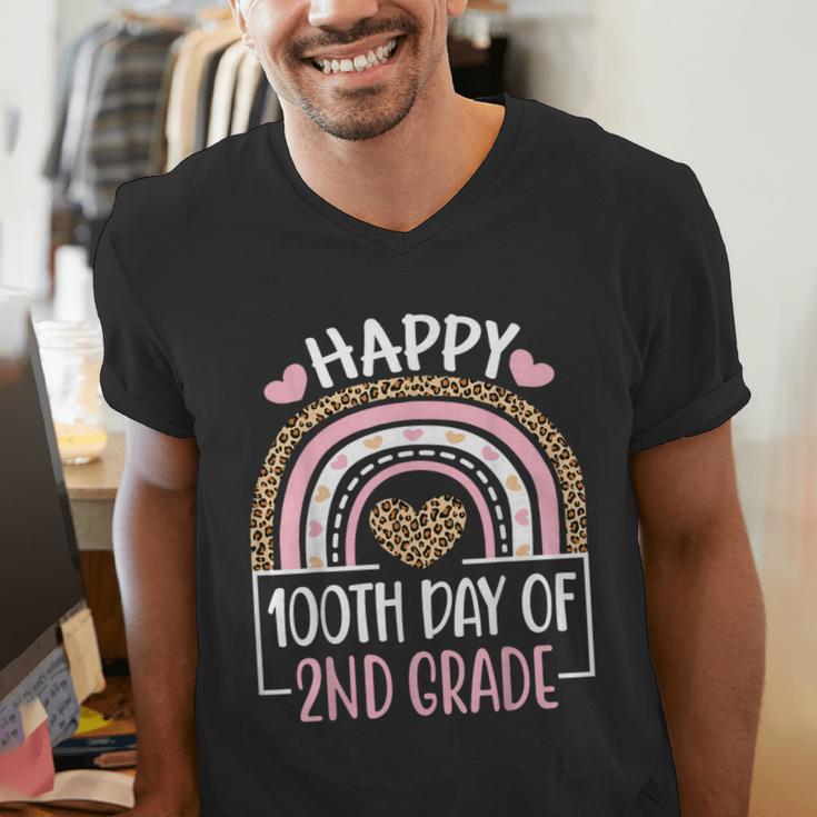 100th Day Of 2nd Grade 100 Days Of School Teacher Men's V-Neck T-Shirt, 2nd Grade Teacher Shirts, funny gift