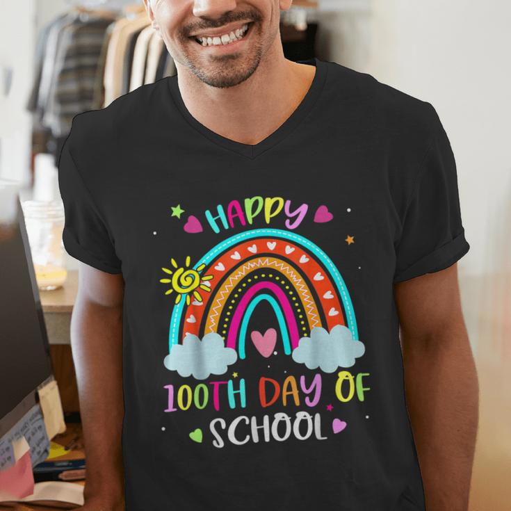 100th Day Of School Rainbow Happy 100 Days Smarter Teacher Men's V-Neck T-Shirt, funny gift 100th Day Of School Rainbow Happy 100 Days Smarter Teacher Men's V-Neck T-Shirt, funny gift