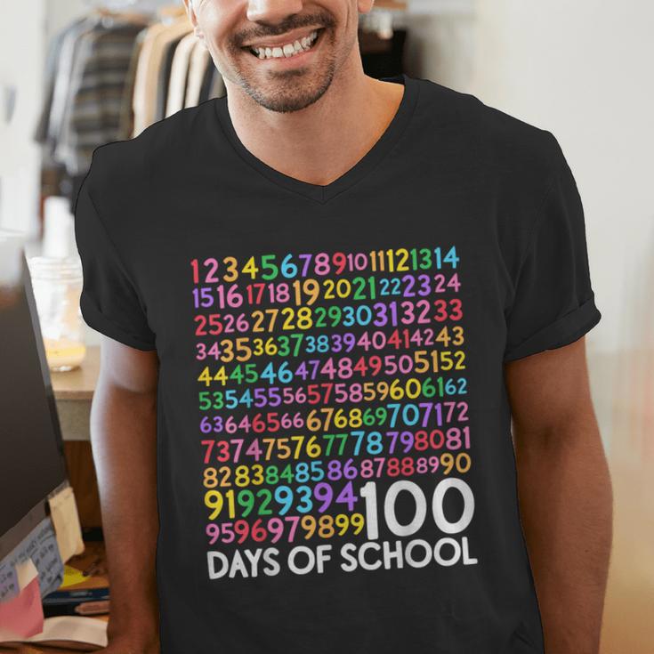 100th Day Of School Teacher Kids 100 Days Math Numbers Men's V-Neck T-Shirt, funny gift 100th Day Of School Teacher Kids 100 Days Math Numbers Men's V-Neck T-Shirt, funny gift