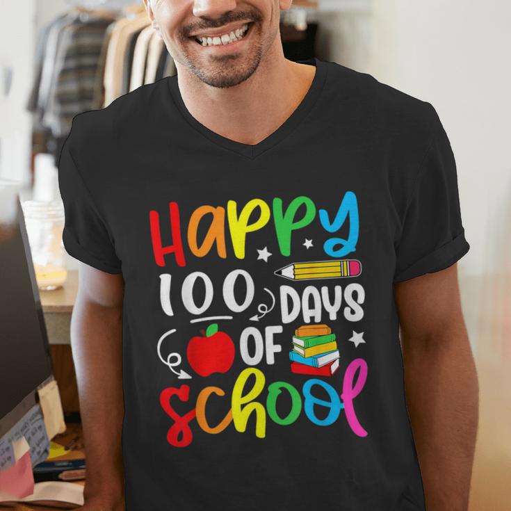 100th Day Of School Teachers Kids Girls Child Happy 100 Days Men's V-Neck T-Shirt, funny gift 100th Day Of School Teachers Kids Girls Child Happy 100 Days Men's V-Neck T-Shirt, funny gift