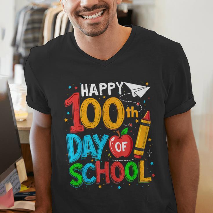 100th Day Of School Teachers Kids Happy 100 Days Men's V-Neck T-Shirt, funny gift 100th Day Of School Teachers Kids Happy 100 Days Men's V-Neck T-Shirt, funny gift
