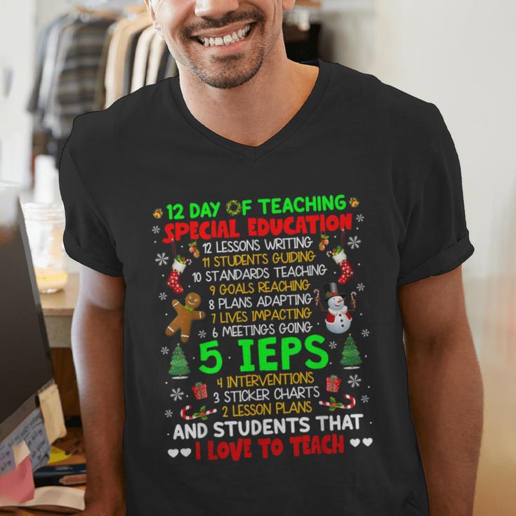 12 Days Of Teaching Special Education IEPS SPED Teacher Xmas Men's V-Neck T-Shirt, funny gift