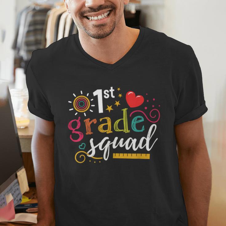 1st First Grade Squad Student Teacher Back To School Men's V-Neck T-Shirt, First Grade Teacher Shirts, funny gift
