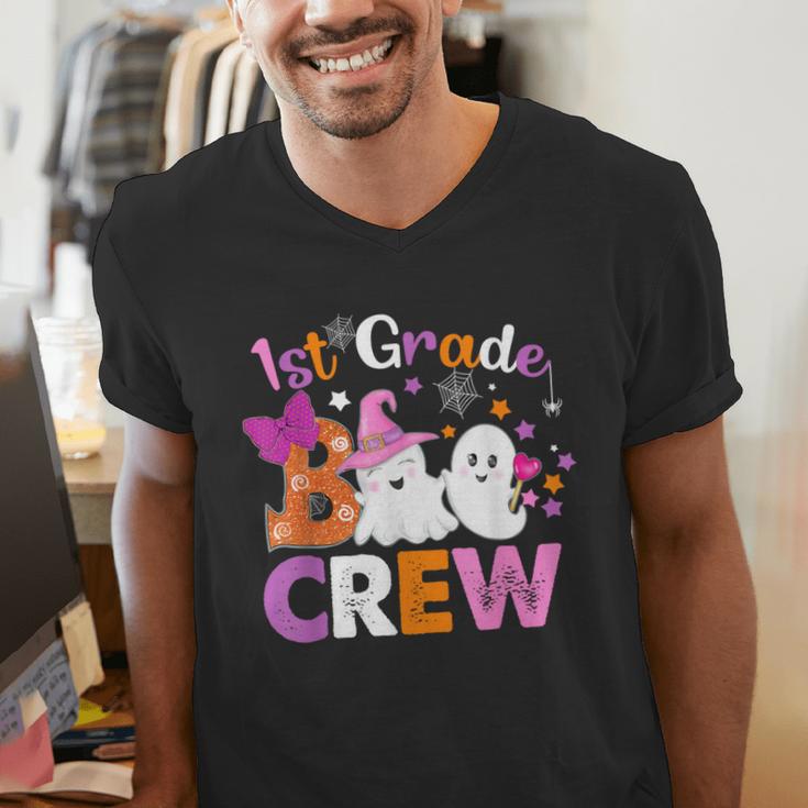 1st Grade Boo Crew First Grade Halloween Costume Teacher Kid Men's V-Neck T-Shirt, First Grade Teacher Shirts, funny gift