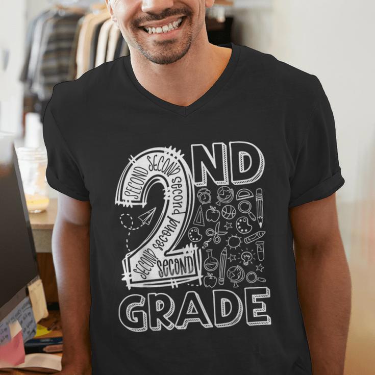 2nd Grade Typography Team 2nd Grade Teacher Back To School Men's V-Neck T-Shirt, 2nd Grade Teacher Shirts, funny gift