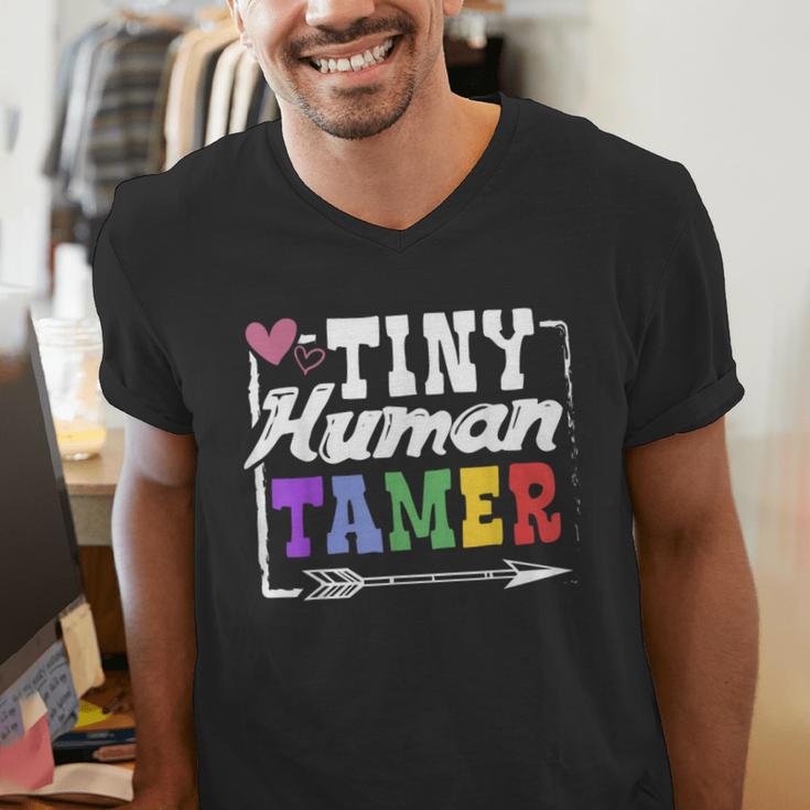 4 Teachers Or Parents Tiny Human Tamer Tee T-Shirt Men's V-Neck T-Shirt, funny gift