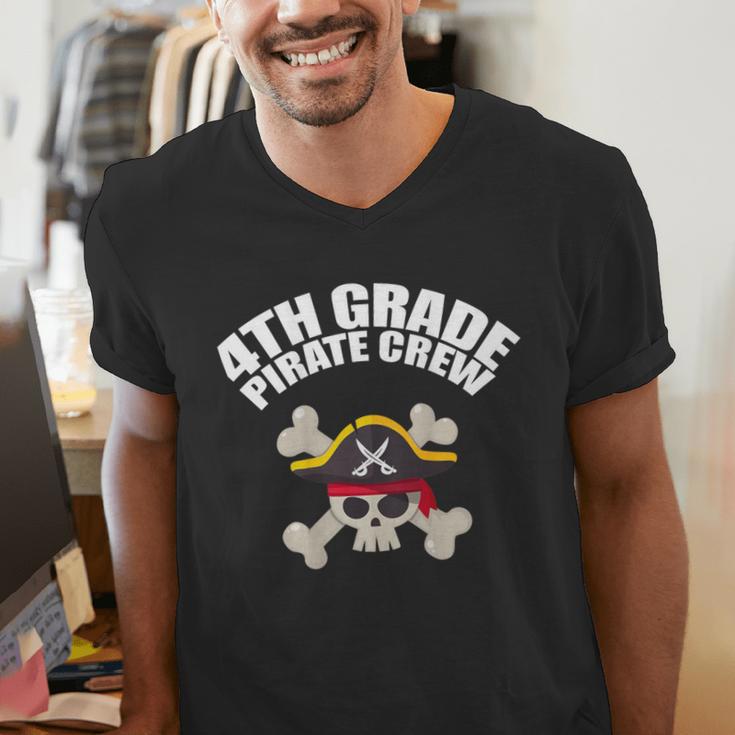 4th Grade Pirate Crew Halloween Costume Cool Teacher Student Men's V-Neck T-Shirt, 4th Grade Teacher Shirts, funny gift 4th Grade Pirate Crew Halloween Costume Cool Teacher Student Men's V-Neck T-Shirt, 4th Grade Teacher Shirts, funny gift