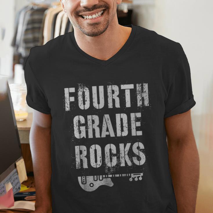 4th GRADE Rocks Teacher Rockstars I Teach Ready To Rock Men's V-Neck T-Shirt, 4th Grade Teacher Shirts, funny gift 4th GRADE Rocks Teacher Rockstars I Teach Ready To Rock Men's V-Neck T-Shirt, 4th Grade Teacher Shirts, funny gift