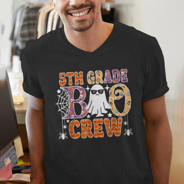 5th Grade Boo Crew Halloween Teachers Students Men's V-Neck T-Shirt, funny gift