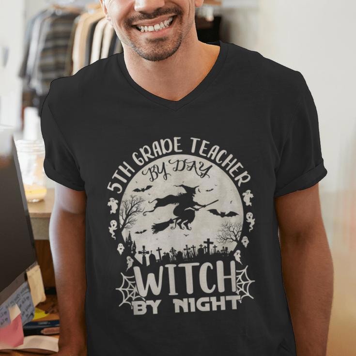 5th Grade Teacher By Day Witch By Night Halloween Men's V-Neck T-Shirt, funny gift 5th Grade Teacher By Day Witch By Night Halloween Men's V-Neck T-Shirt, funny gift