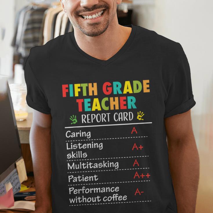 5th Grade Teacher Report Card Appreciation Men Women Men's V-Neck T-Shirt, funny gift