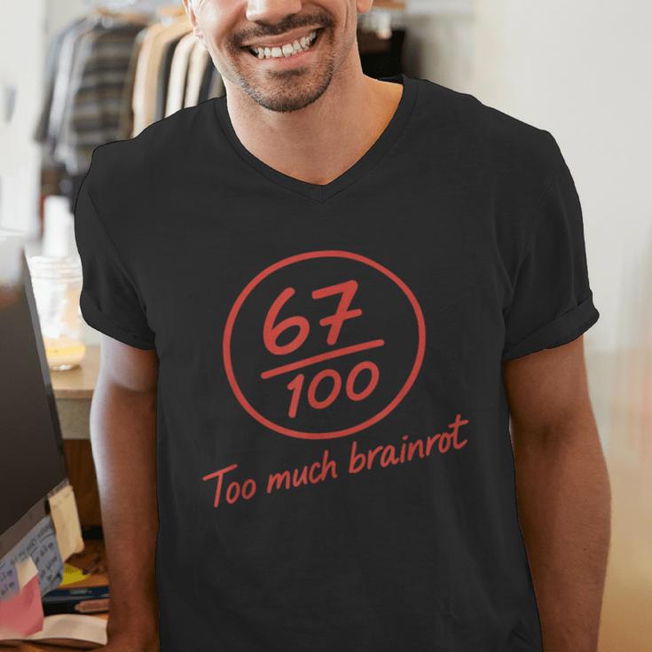 6 7 Brainrot Elementary Teacher Meme 67 Six Seven Men's V-Neck T-Shirt, funny gift