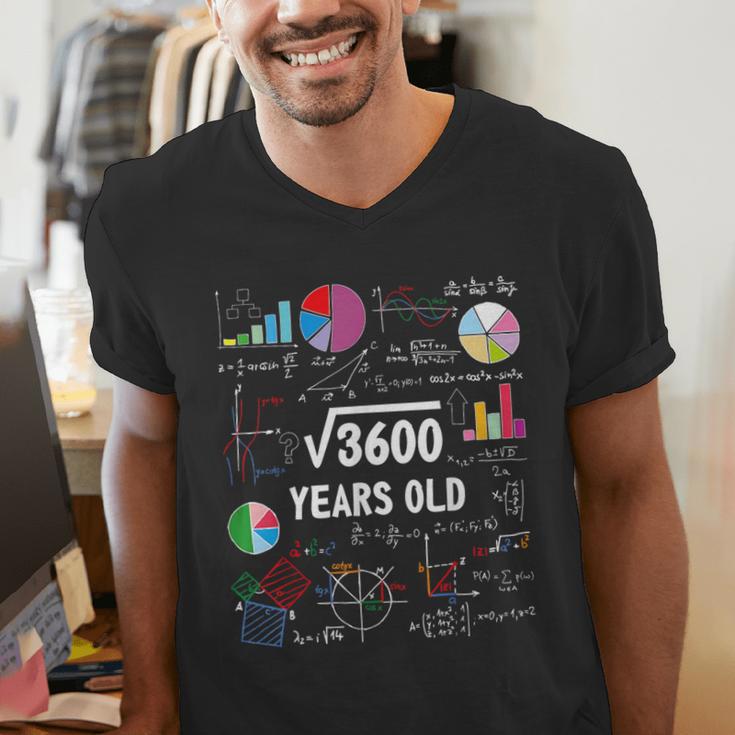 60 Year Old Math Teacher Square Root Of 3600 60th Birthday Men's V-Neck T-Shirt, funny gift