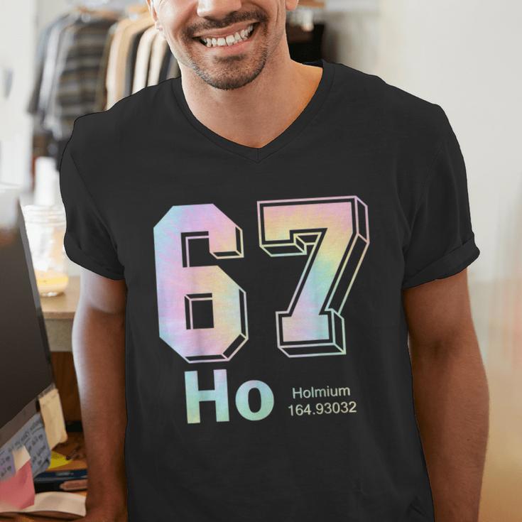 67 Ho Holmium Science Teacher Elements Table Six Seven Meme Men's V-Neck T-Shirt, Science Teacher Shirts, funny gift