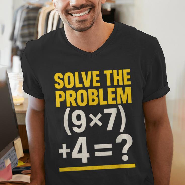 67 Meme Math Teacher School 6-7 Brain Rot Six Seven Men's V-Neck T-Shirt, funny gift